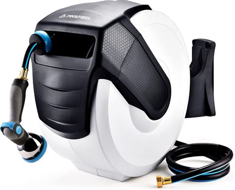 Amazon.com : PinWheel Garden Hose Reel Wall Mount, Slow Return 5/8 Inch ...