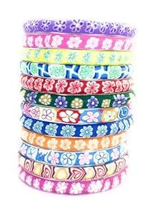Buy SBS,Multicolor Pastel Shades, Flower Print work Metal Bangles set ...