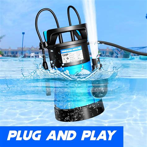 POXURIO Submersible Sump Pump, 1HP 5300GPH High Flow Dirty India | Ubuy