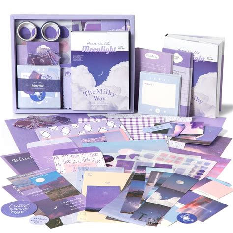 Niwlix Aesthetic Scrapbook Kit, 346 Pcs, A6 Grid Notebook, Scrapbook ...