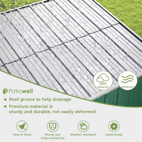 Patiowell 8-ft x 6-ft Galvanized steel Metal Storage Shed in the Metal ...