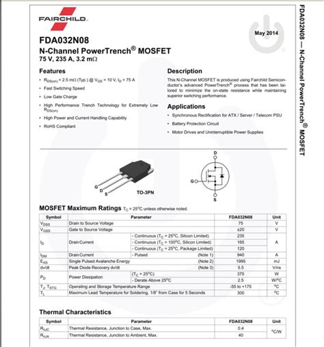FDA032N08 ON Semiconductor MOS-FET(Nch) | KSLshop