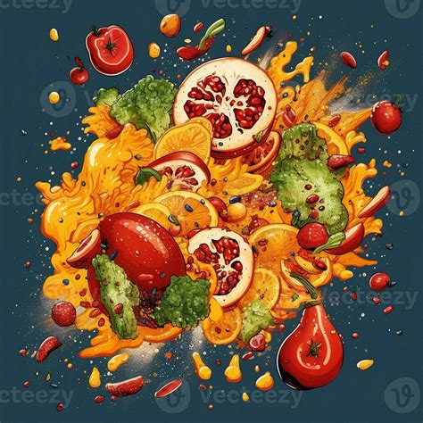 Image result for Exploding Food Drawing