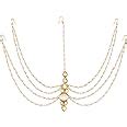 I Jewels Gold Plated Traditional Kundan & Pearl Bridal Matha Patti For ...