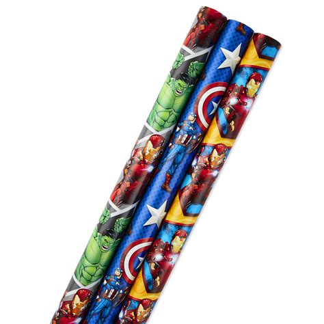 Buy Hallmark Avengers Wrapping Paper Bundle with Cut Lines on Reverse ...