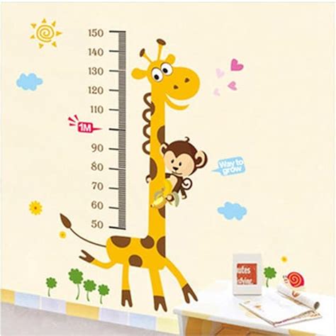 Decals Design 'Kids Giraffe Height Chart' Wall Sticker (PVC Vinyl, 50 ...