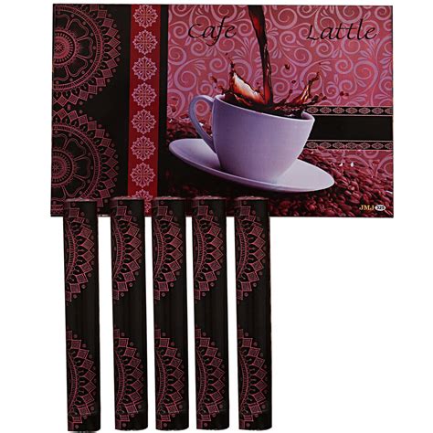 Kuber Industries PVC 6 Pieces Reversible Dining Table Placemat Set ...