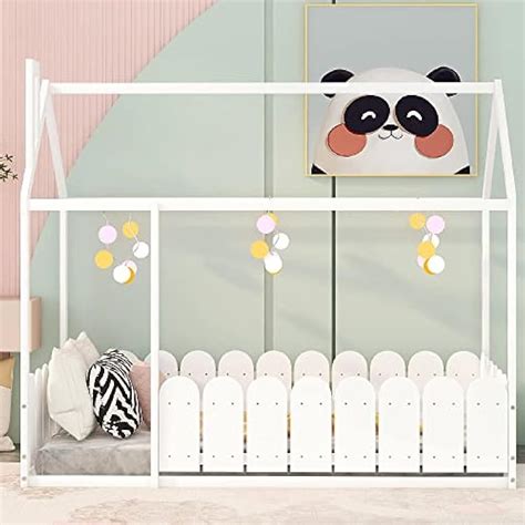 MERITLINE House Bed for Kids, Wood Full Floor Bed India | Ubuy