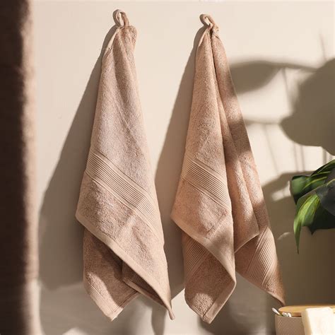 ESQ Living Belize Bamboo Hand Towels, Set of 2 - Beige