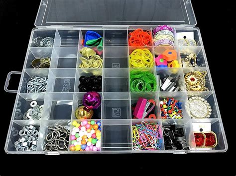 Adjustable Partition Clear Plastic Box Component Organizer: Customize ...