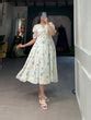 White Floral Georgette Frock - Elegant Spring Dress