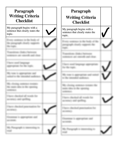 Image result for Paragraph Writing Checklist