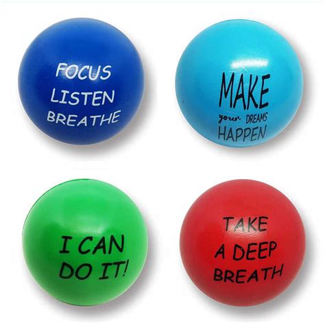 4 Pcs Stress Balls for Adults, Motivational Stress Balls, Stress Relief ...