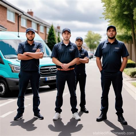 Three Delivery Drivers in Line | Stable Diffusion Online