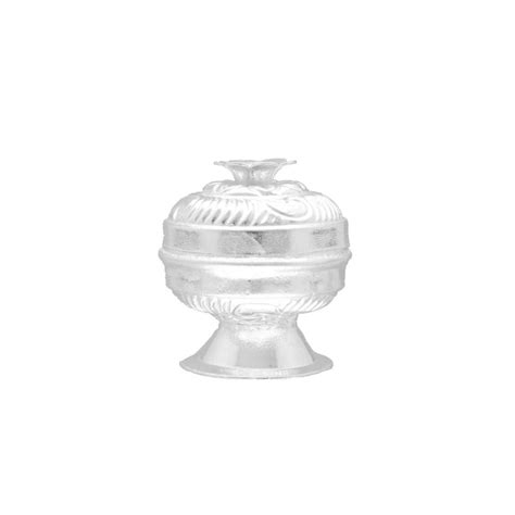 6 Grams Round Silver Kumkum Box