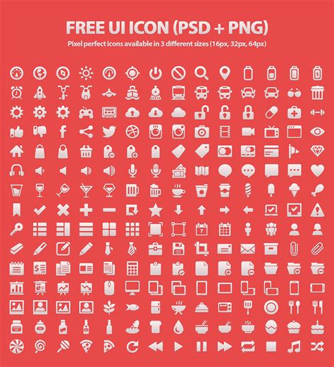 500+ Free UI Icons (PSD + PNG) - Graphic Design Junction
