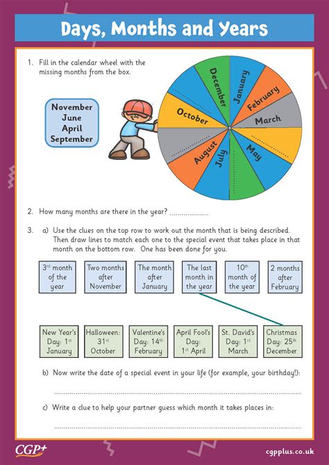 Number of Days in the Months (Year 3) | CGP Plus - Worksheets Library