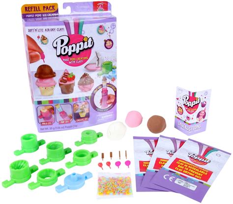Buy Oonies POPPIT S1 Refill Pack - Mini Ice Cream Clay Craft Kit for ...