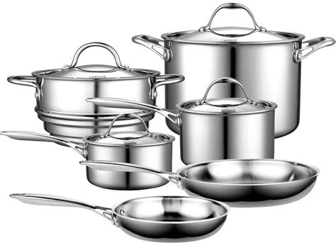 Buy Cooks Standard Stainless Steel Kitchen Cookware Sets 10-Piece ...