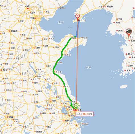 上海到大连地图上直径多少公里_百度知道