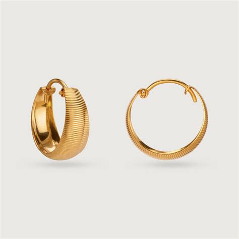 22KT Yellow Gold Brilliant Broad Hoop Earrings