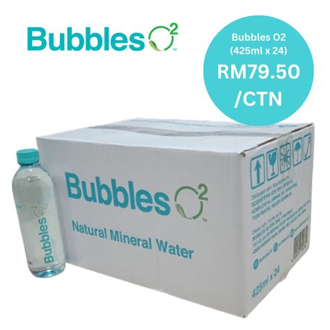 Bubbles O2 Naturally Oxygenated Mineral Water (425ml x 24 bottles ...