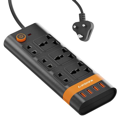Ambrane Extension Board, 10 Ports with 4 USB Ports + 6 Power Sockets ...