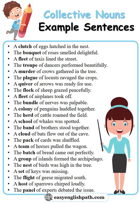 Collective Nouns Examples: A Comprehensive List of 100 Sentences ...
