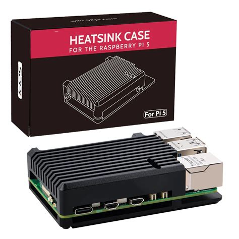 Aluminum Case Enlosure Black With Heatsink Fan For Raspberry Pi 5 | Robodo