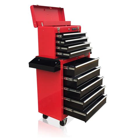 US PRO TOOLS Red Black Mechanics Tool Chest Tool Box Roller Tool ...