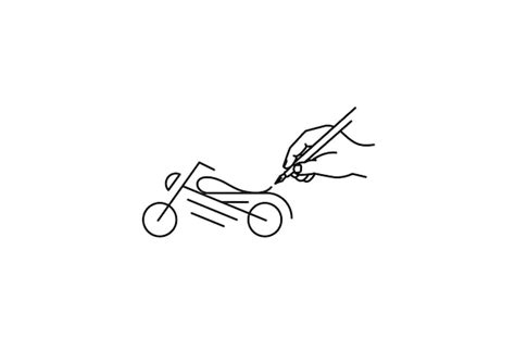 Motor fiets pictogram Vector Line Art Design Vector illustratie ...