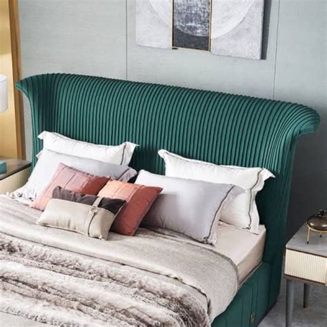 King Size Bed Sued Upholstered Wing Headboard with Box Storage ...