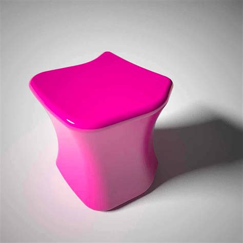 Modern design stool Dirimo, handcrafted in Italy, made of Solid Surface
