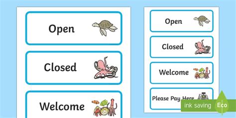 The Aquarium Role Play Signs (teacher made) - Twinkl