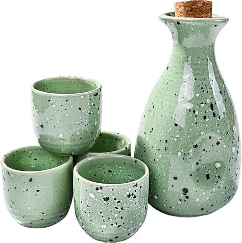 Amazon.com | Japanese Sake Set Ceramic Sake Pot and Sake Cups (XJ ...