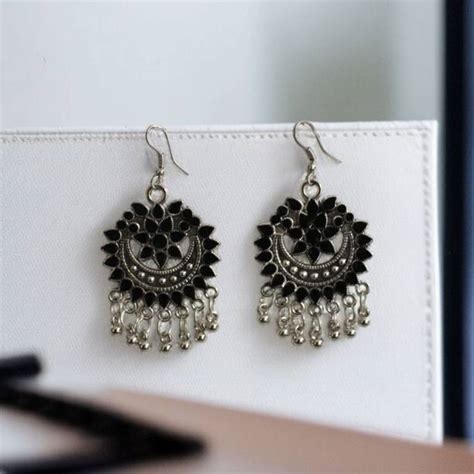 Black Metal Jhumkas - Buy Black Metal Jhumkas online at Best Prices in ...