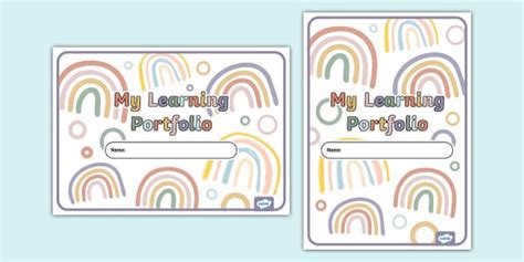 Muted Rainbow Portfolio Editable Covers