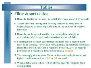 Sorting and Filtering Data MS Access 的图像结果
