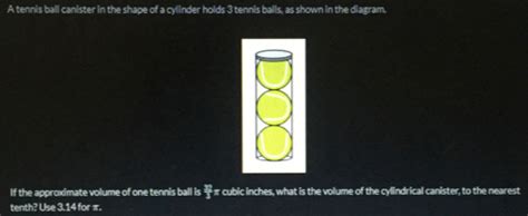 Solved: A tennis ball canister in the shape of a cylinder holds 3 ...
