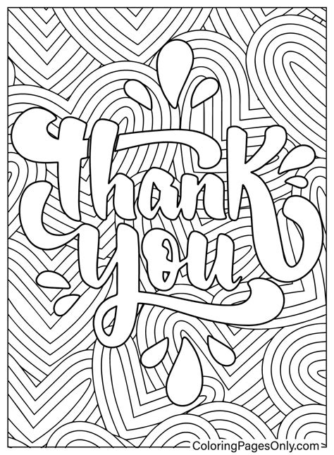 Thank You Coloring Page Pdf