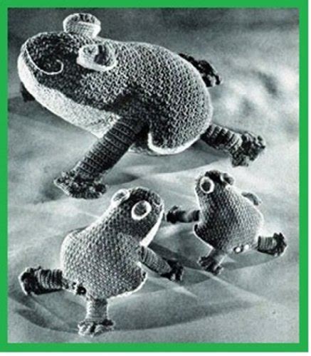 Crocheted Frogs - Vintage Pattern eBook : Collection, Vintage Pattern ...