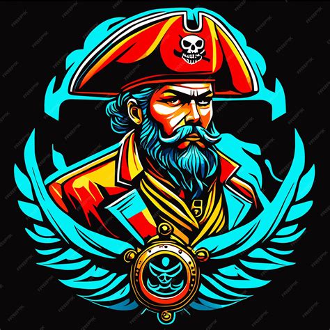 Premium Vector | Captain of the seas vector pirate character design
