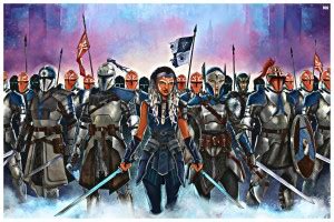 Ahsoka Tano Mandalorians Custom Artwork Poster 18 x 12 inch 300 GSM ...