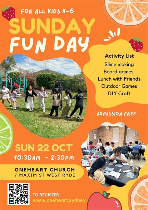 Sunday Funday - FREE Kids Activities for K-6, One Heart Church, West ...