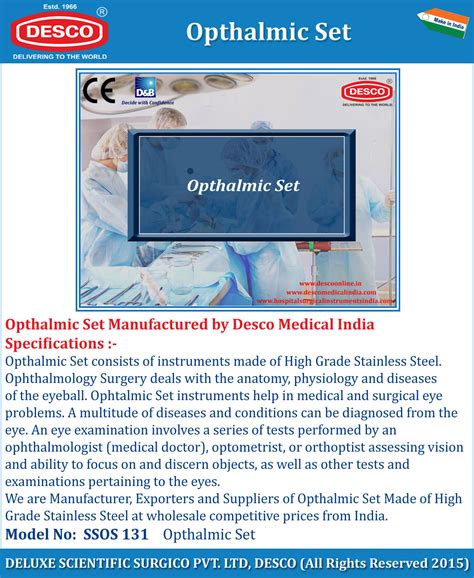 Ophthalmic Instrument Surgery Sets - Manufacturers, Exporters ...