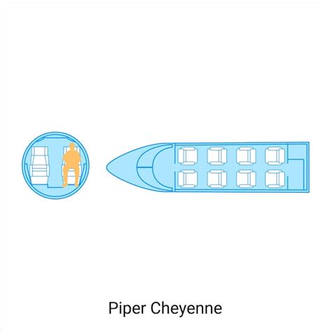 Piper Cheyenne Flugzeugschema Civil Aircraft Guide | Premium Vektor