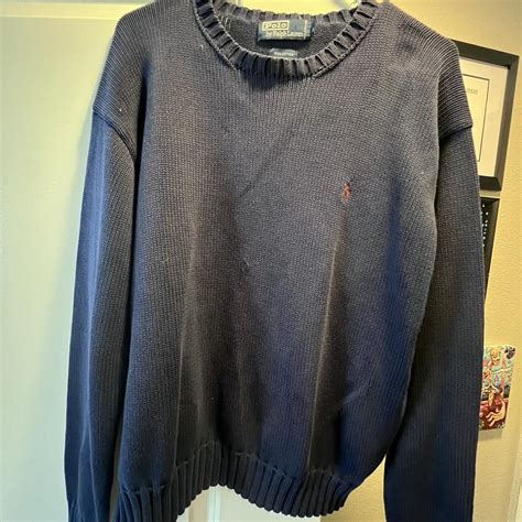 Blue polo sweater large - Depop