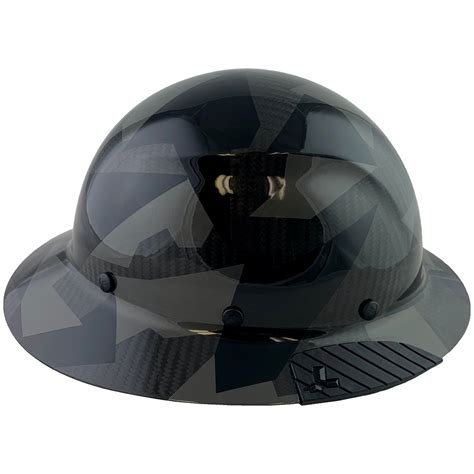 Actual Carbon Fiber Hard Hat - Full Brim Camo Black