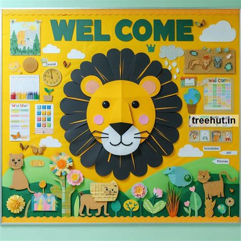 Lion Bulletin Board Ideas, Door Decor, Hallway Display and Wildlife ...