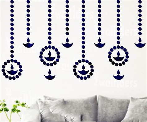 Buy Wall1ders 10 Diya & 200 Dots Mirror Stickers for Wall, Acrylic ...